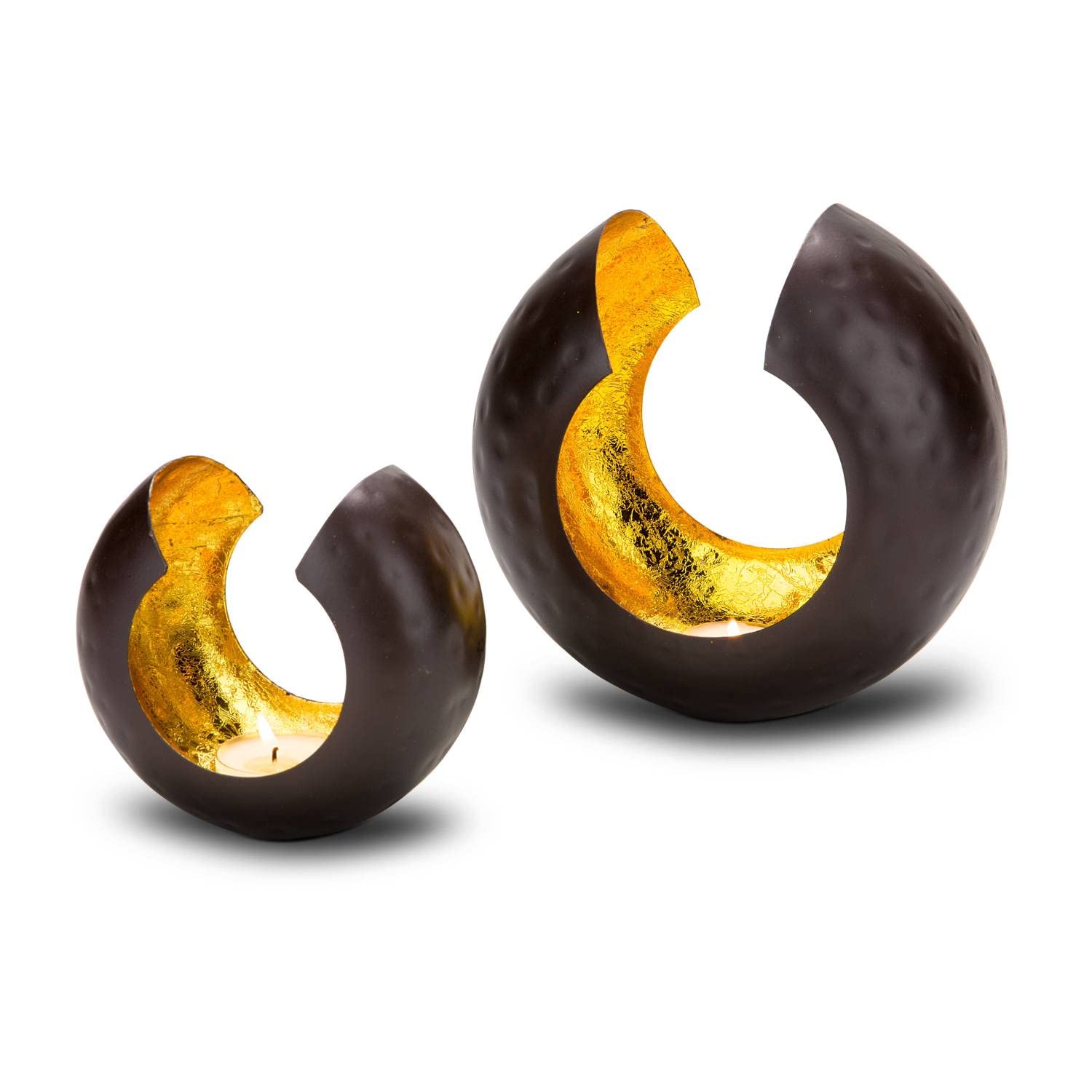 ROMINOX Gift Item: Tealight Holder Sakrale with Gold foil Lining, Christmas, Valentines Day, Mothers Day; Approx. 12 x 6.5 x 1